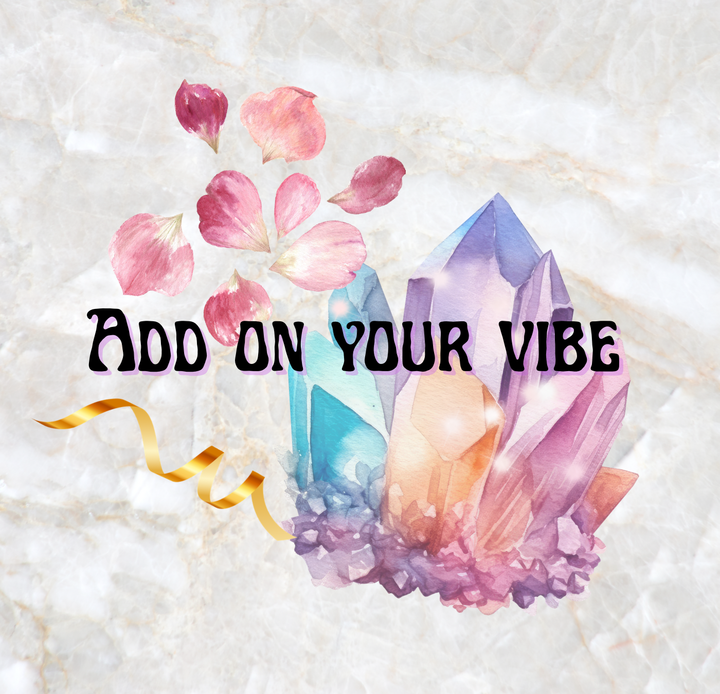 crystals, copper or rose petals