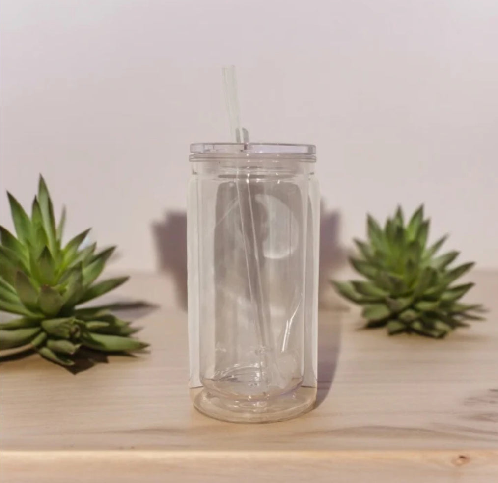 16oz Acrylic Snow Globe Tumbler