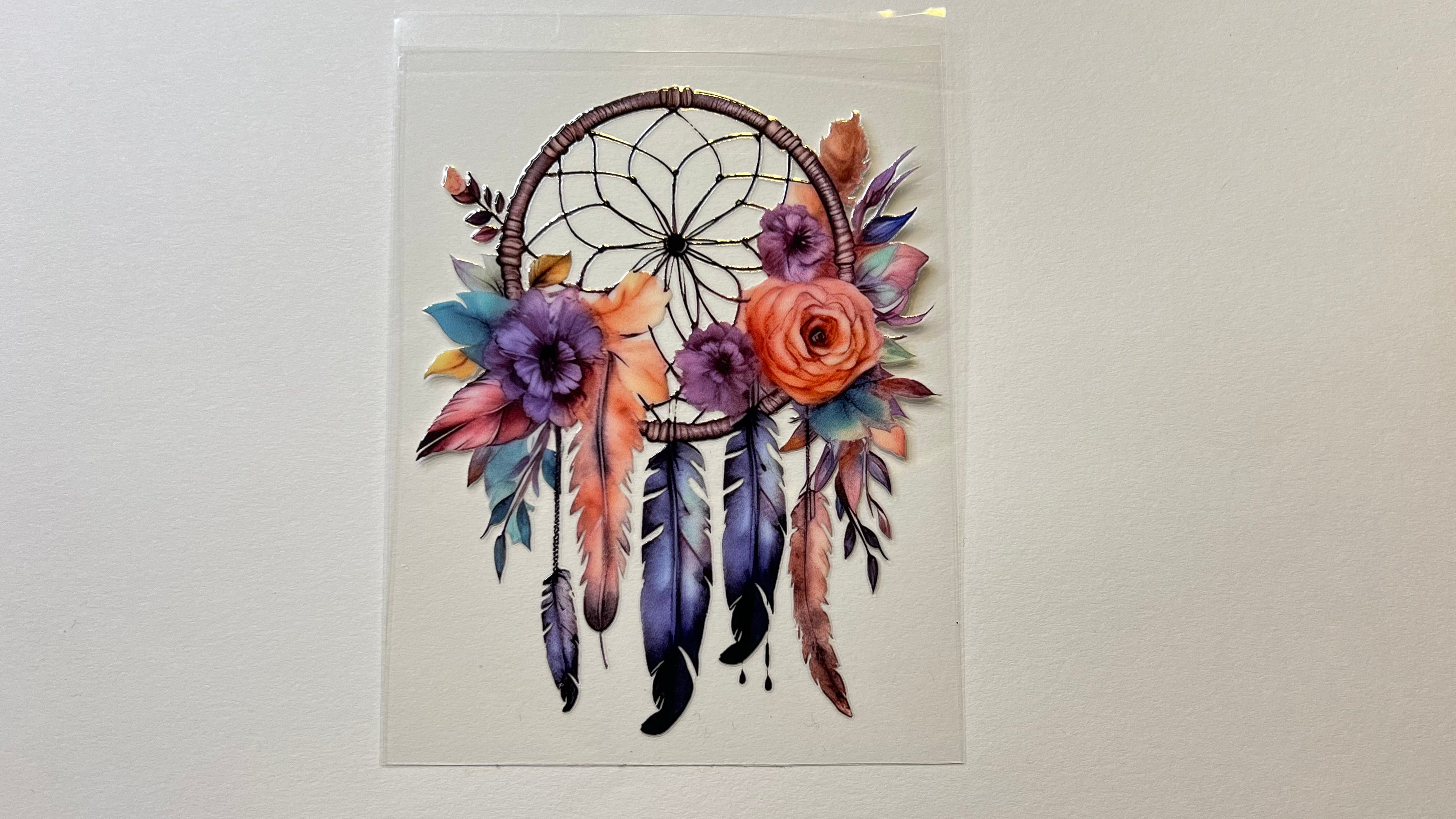 Purple/Orange Floral Catcher Feathers