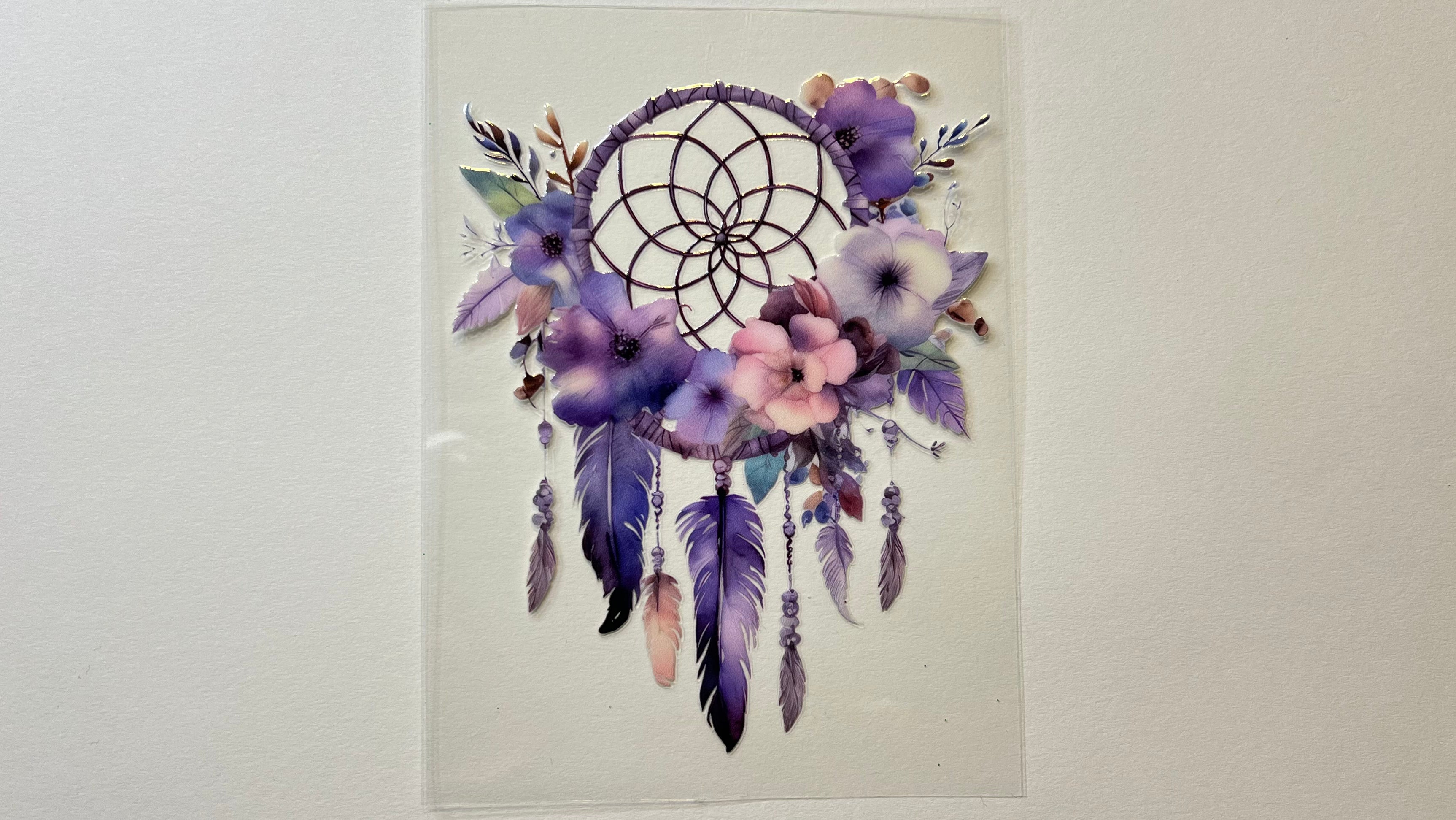 Purple Floral Catcher Feathers