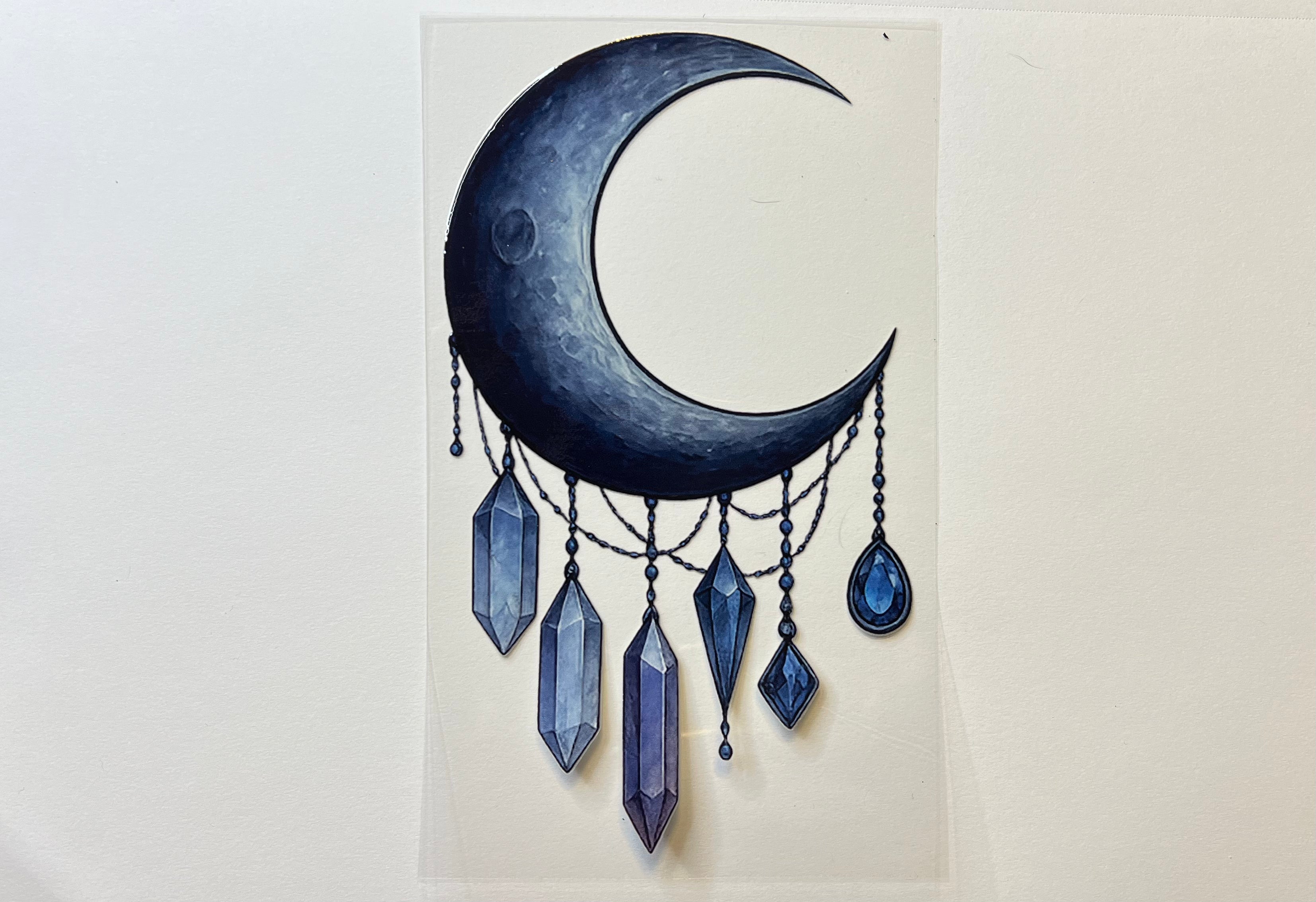 Crescent Crystal Moon Grey