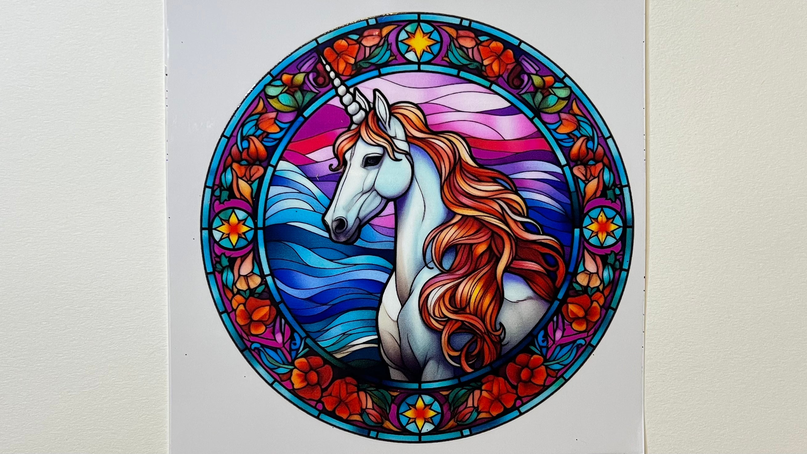 Unicorn - Stained Glass #4