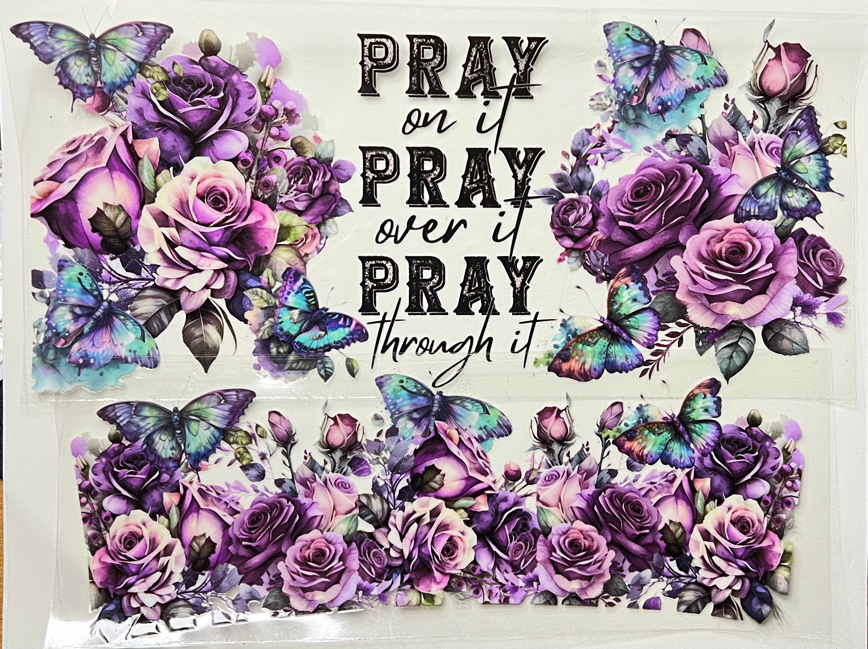 Pray on It Purple Floral