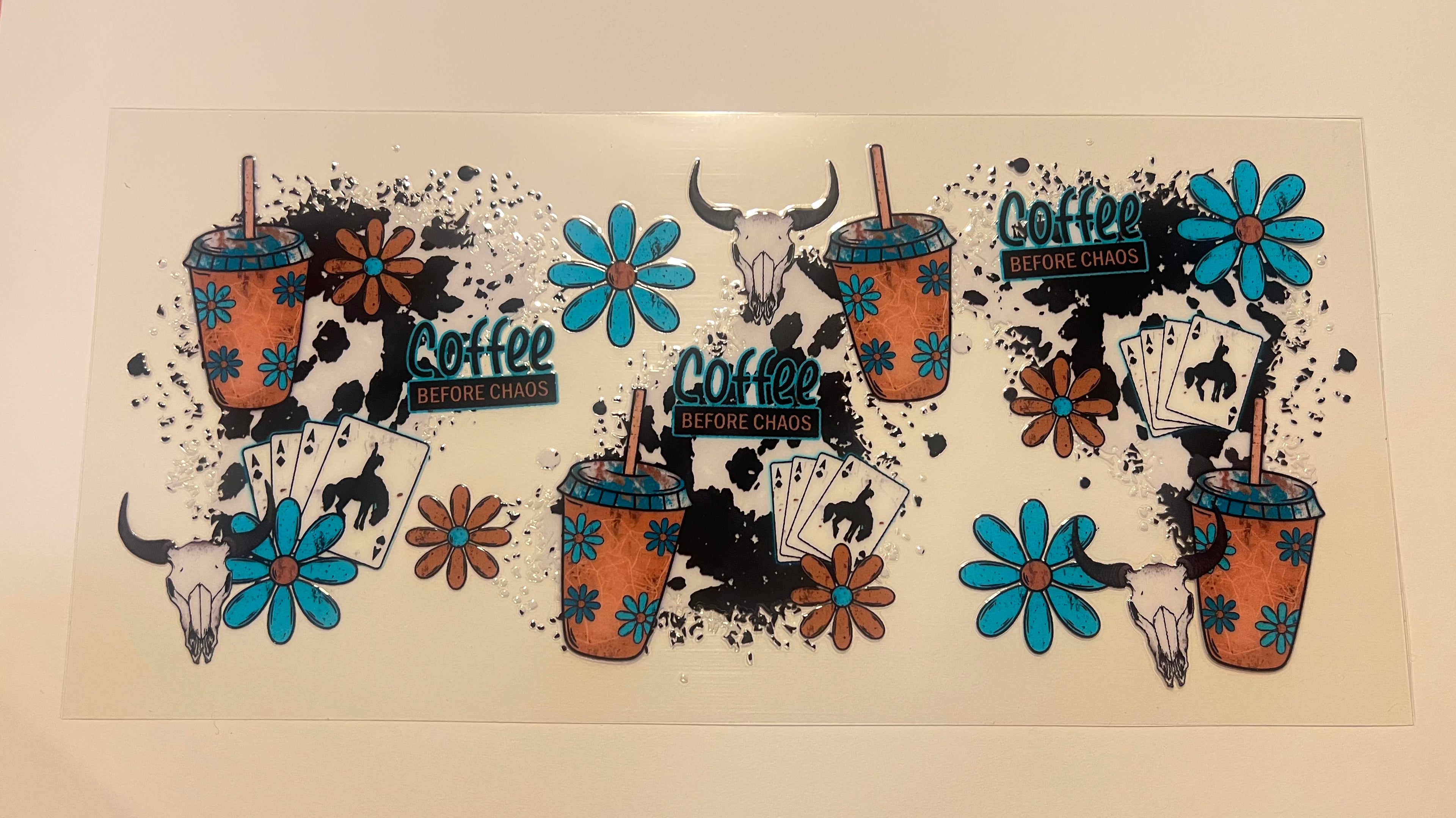 Coffee - Cow Skull Teal