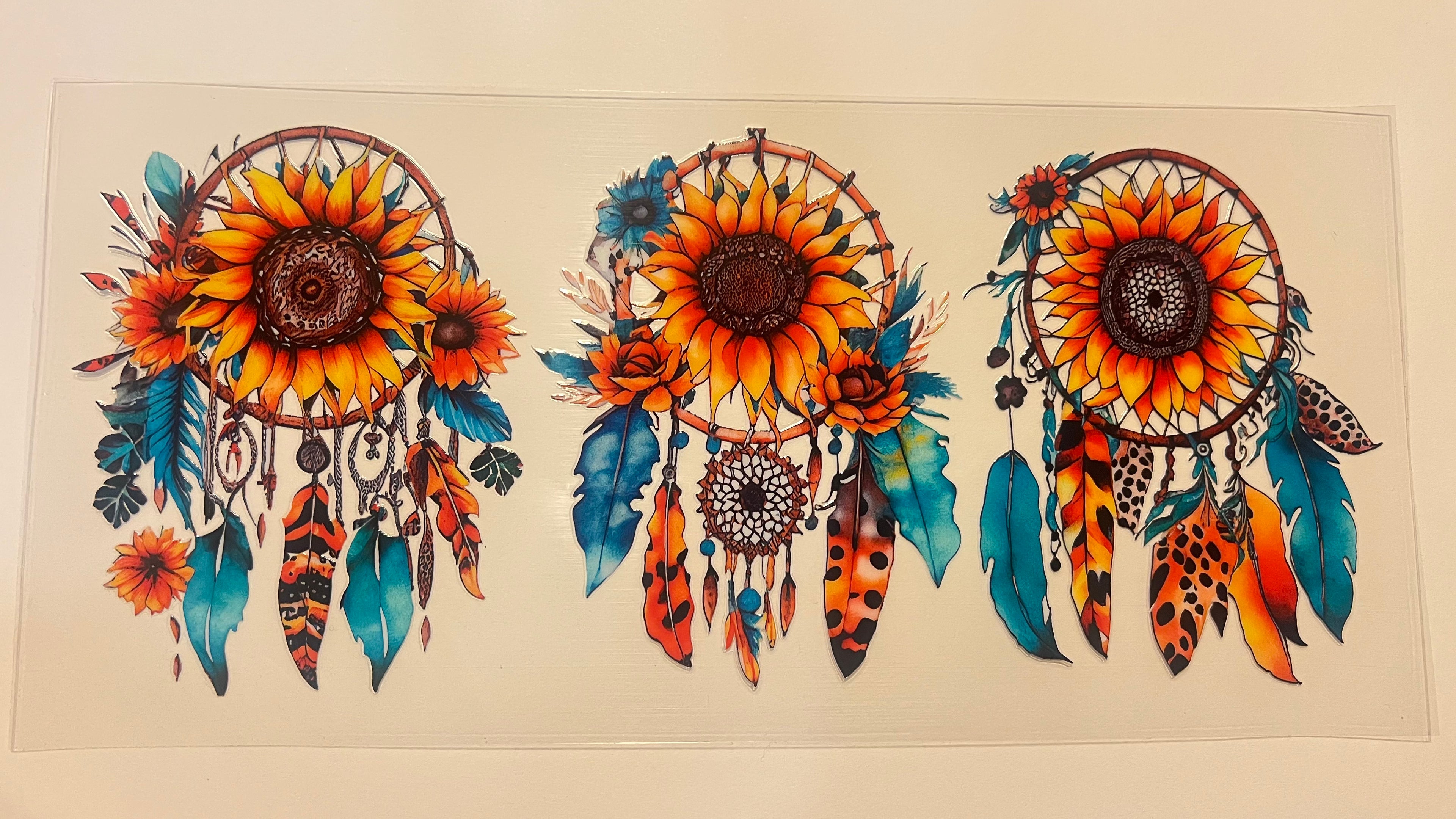 Sunflower Dream Catchers Teal/Yellow